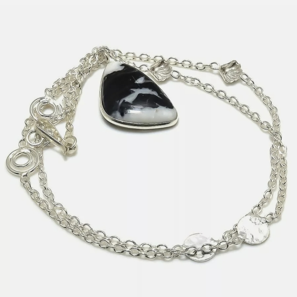 New Zebra Jasper Silver Necklace.
